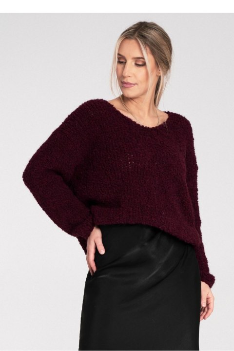 Sweter Damski Model M1108 Bordo - Figl Figl Sweter Damski Model M1108 Bordo - Figl Figl