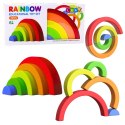 Tęczowa Układanka Dla Malucha Klocki Gumowe Kolorowe 5 szt. LEAN Toys