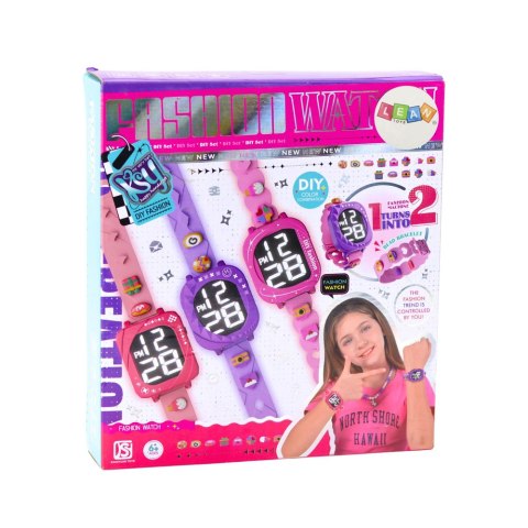 Zegarek DIY Dla Dzieci Wymienne Opaski Regulowane Koraliki Ozdobne LEAN Toys Zegarek DIY Dla Dzieci Wymienne Opaski Regulowane Koraliki Ozdobne LEAN Toys