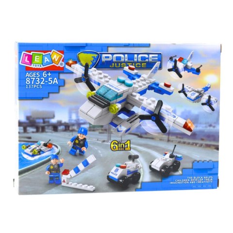 Zestaw Klocki Konstrukcyjne Helikopter Pojazdy 6w1 137 el. LEAN TOYS Zestaw Klocki Konstrukcyjne Helikopter Pojazdy 6w1 137 el. LEAN TOYS