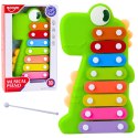 Cymbałki Instrument Muzyczny Dla Malucha 8 Płytek Dinozaur Zielony LEAN Toys