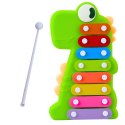 Cymbałki Instrument Muzyczny Dla Malucha 8 Płytek Dinozaur Zielony LEAN Toys
