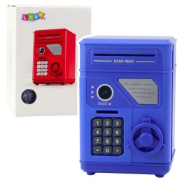 Elektroniczny Sejf Bankomat Skarbonka Na PIN Dla Dzieci Niebieski LEAN Toys