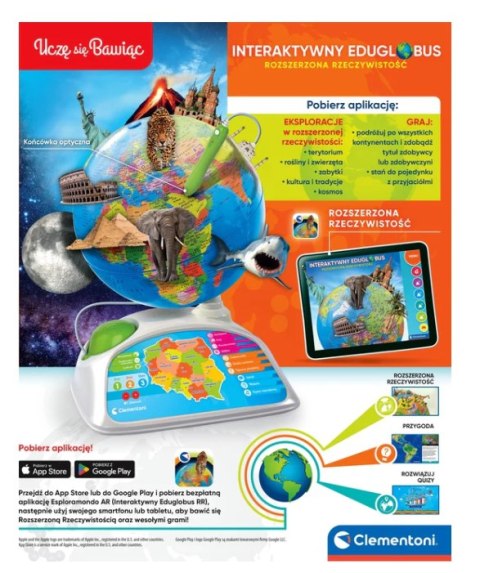 Interaktywny Edukacyjny Globus Eduglobus Uczę się Bawiąc Język Polski Clementoni 50847 Clementoni Interaktywny Edukacyjny Globus Eduglobus Uczę się Bawiąc Język Polski Clementoni 50847 Clementoni