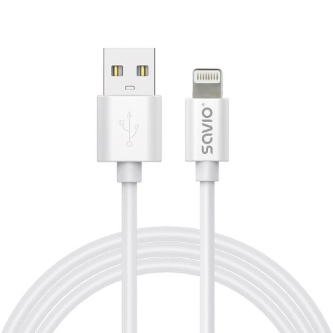 Kabel USB SAVIO CL-192 USB-A do Lightning 1m biały Savio