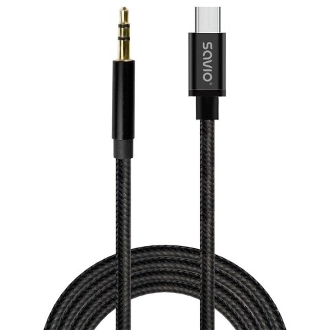 Kabel adapter Savio CL-188 USB-C do Mini Jack 3.5mm 2m Savio