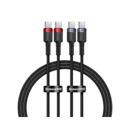 Kabel przewód USB-C PD 2.0 1m Baseus Cafule P10318306003-00 5A z obsługą szybkiego ładowania 100W - 2 sztuki Baseus