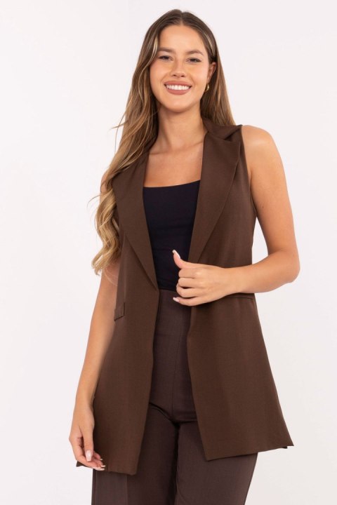 Kamizelka Model IT-KZ-FL5069.84 Brown - Rue Paris Rue Paris Kamizelka Model IT-KZ-FL5069.84 Brown - Rue Paris Rue Paris