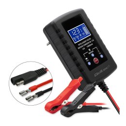 Ładowarka do akumulatora Qoltec AGM GEL STD 6V/12V | 2A | Prostownik z funkcją naprawy i wyświetlaczem LED Qoltec