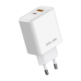 Ładowarka sieciowa Beline 45W 1xUSB-C + 1xUSB GaN PD 3.0 QC 3.0 bez kabla - biała Beline