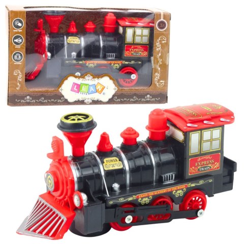 Lokomotywa Klasyczna Elektryczna Czujnik Przeszkód Światła Dźwięki LEAN Toys