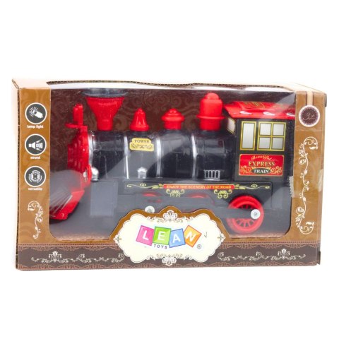 Lokomotywa Klasyczna Elektryczna Czujnik Przeszkód Światła Dźwięki LEAN Toys Lokomotywa Klasyczna Elektryczna Czujnik Przeszkód Światła Dźwięki LEAN Toys