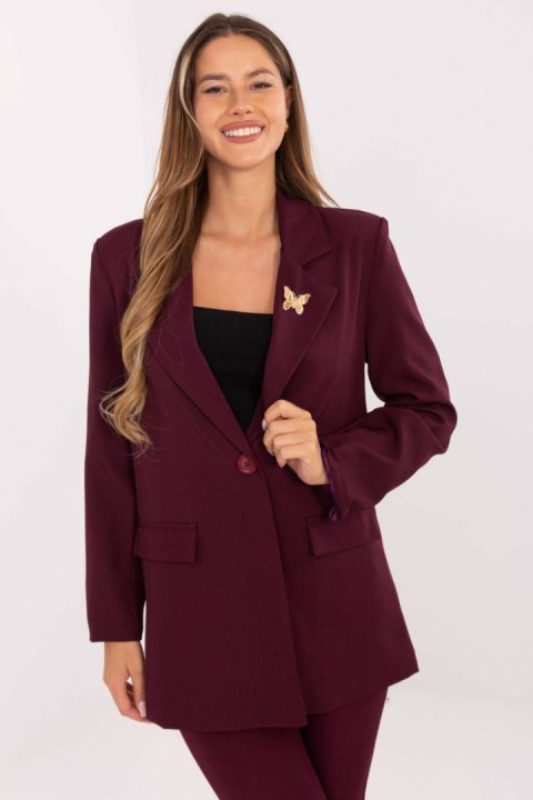 Marynarka Model IT-MA-FL8315.85 Bordo - Rue Paris Rue Paris Marynarka Model IT-MA-FL8315.85 Bordo - Rue Paris Rue Paris