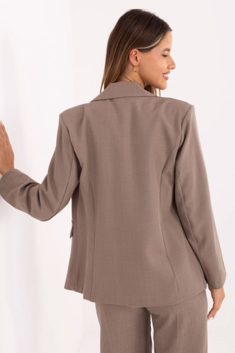 Marynarka Model IT-MA-FL8391.87 Dark Beige - Rue Paris Rue Paris Marynarka Model IT-MA-FL8391.87 Dark Beige - Rue Paris Rue Paris