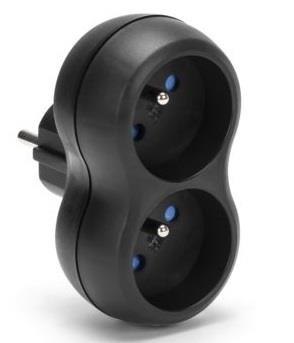 Rozgałęźnik sieciowy MONTIS MT149-BK podwójny czarny Montis Rozgałęźnik sieciowy MONTIS MT149-BK podwójny czarny Montis