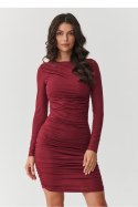 Sukienka Model M899 Bordo - Makadamia Makadamia Sukienka Model M899 Bordo - Makadamia Makadamia