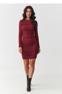 Sukienka Model M899 Bordo - Makadamia Makadamia Sukienka Model M899 Bordo - Makadamia Makadamia