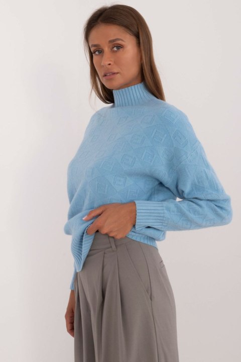 Sweter Damski Model AT-SW-2339.54 Blue - AT AT Sweter Damski Model AT-SW-2339.54 Blue - AT AT