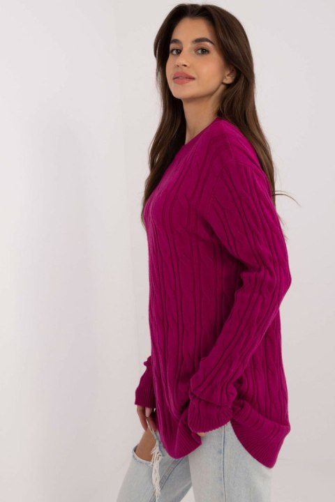 Sweter Damski Model AT-SW-2343.88 Dark Violet - AT AT Sweter Damski Model AT-SW-2343.88 Dark Violet - AT AT