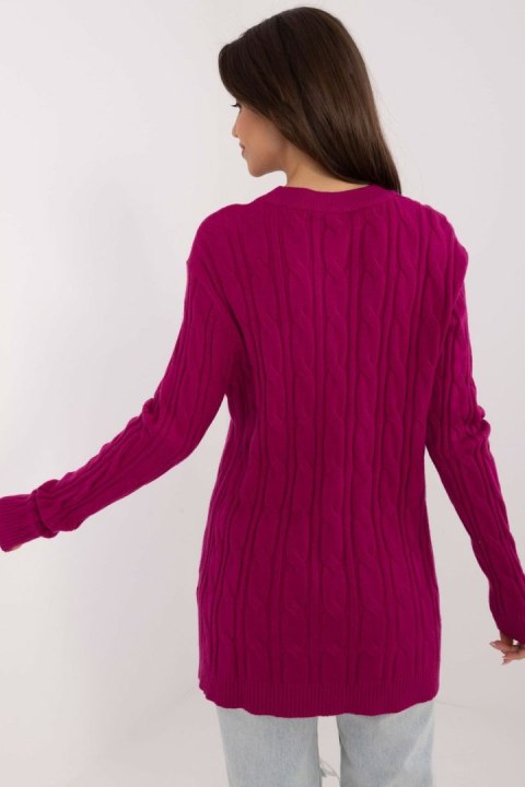 Sweter Damski Model AT-SW-2343.88 Dark Violet - AT AT Sweter Damski Model AT-SW-2343.88 Dark Violet - AT AT