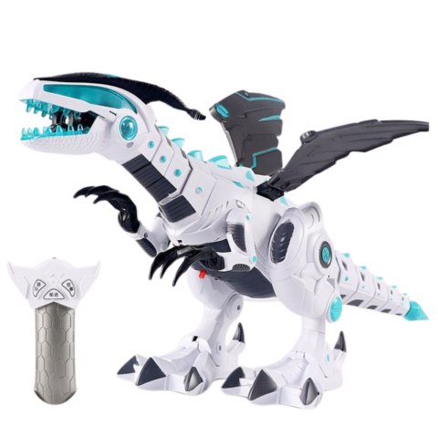 Zdalnie Sterowany Robot RC Dinozaur Światła Dźwięki Biały LEAN Toys Zdalnie Sterowany Robot RC Dinozaur Światła Dźwięki Biały LEAN Toys