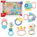 Zestaw Grzechotki Gryzaki Dla Niemowlaka Pastelowe Kolory 7 szt. LEAN Toys