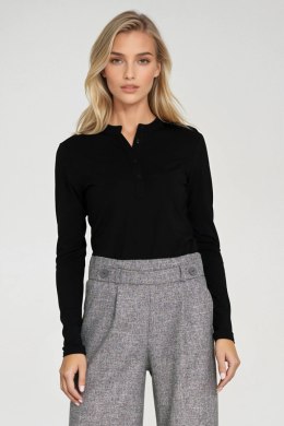 Bluzka polo ze stójką B195 Black - Nife Nife