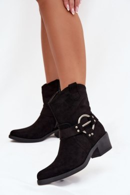 Botki Model Halivine RQ498-1 Black - Step in style Step in style