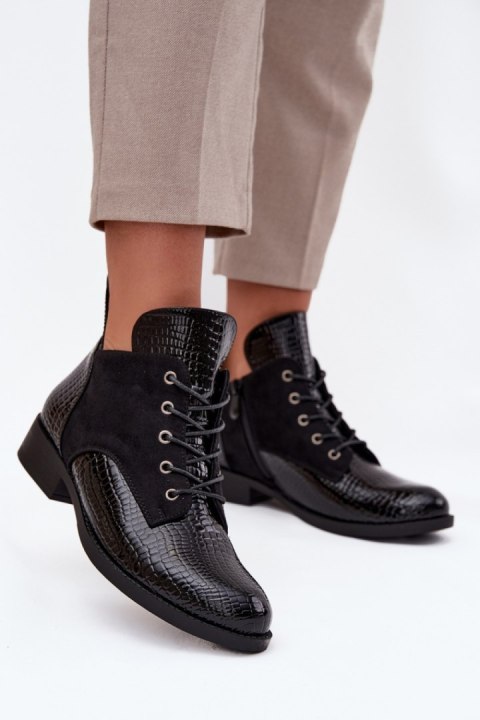 Botki Model Vinceza 16477 Black Lakier - Step in style Step in style