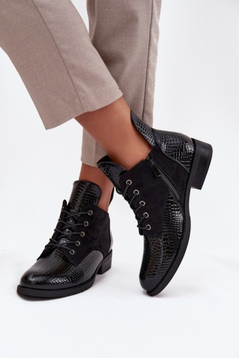 Botki Model Vinceza 16477 Black Lakier - Step in style Step in style Botki Model Vinceza 16477 Black Lakier - Step in style Step in style