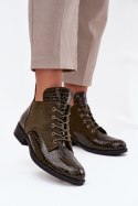 Botki Model Vinceza 16477 Dark Green Lakier - Step in style Step in style