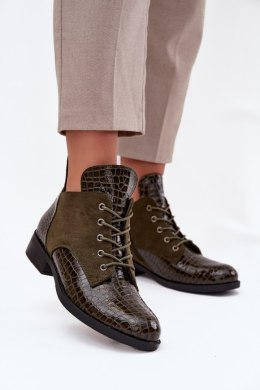 Botki Model Vinceza 16477 Dark Green Lakier - Step in style Step in style