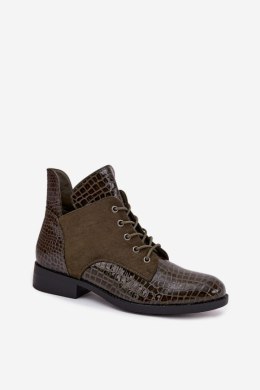 Botki Model Vinceza 16477 Dark Green Lakier - Step in style Step in style