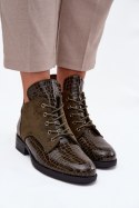 Botki Model Vinceza 16477 Dark Green Lakier - Step in style Step in style