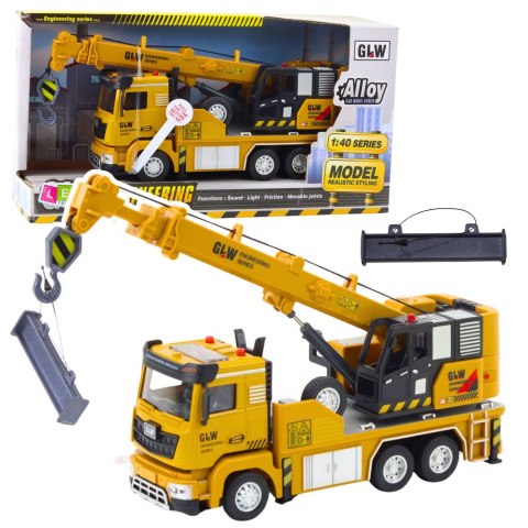 Ciężarówka Dźwig Pojazd Budowlany Żółty LEAN Toys