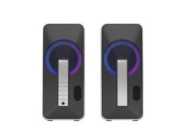 Głośniki Genesis Helium 100BT RGB 2.0 Bluetooth 10W RMS czarno-srebrne Genesis