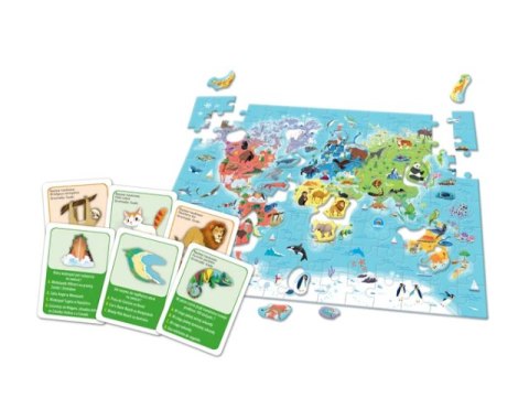 Gra edukacyjna Puzzle Quizy Zwierzęta Odkrywamy Świat Uczę się Bawiąc Język Polski Clementoni 50779 Clementoni Gra edukacyjna Puzzle Quizy Zwierzęta Odkrywamy Świat Uczę się Bawiąc Język Polski Clementoni 50779 Clementoni