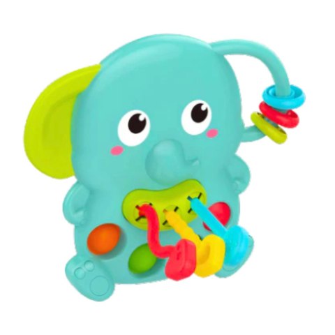 Grzechotka Słonik Zielony Sensoryczny Ruchome Elementy LEAN Toys Grzechotka Słonik Zielony Sensoryczny Ruchome Elementy LEAN Toys
