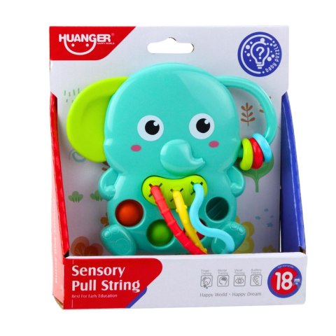 Grzechotka Słonik Zielony Sensoryczny Ruchome Elementy LEAN Toys Grzechotka Słonik Zielony Sensoryczny Ruchome Elementy LEAN Toys