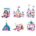 Klocki Konstrukcyjne Budynek Różowy Pastelowy 6w1 131Elementów LEAN TOYS