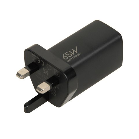 Ładowarka sieciowa GaN iBOX C-65 PD65W, USB-C, kabel USB-C wtyczka UK Black IBOX Ładowarka sieciowa GaN iBOX C-65 PD65W, USB-C, kabel USB-C wtyczka UK Black IBOX