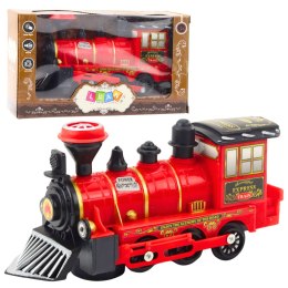 Lokomotywa Klasyczna Elektryczna Światła Dźwięki Czwerwona LEAN Toys