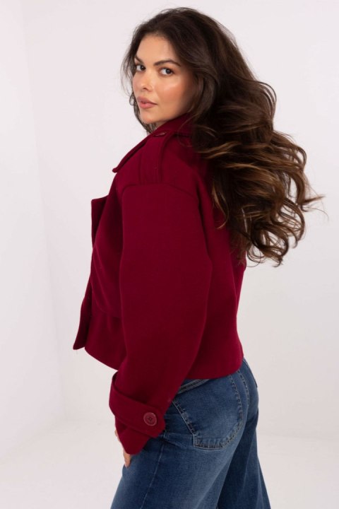 Płaszcz Damski Model IT-KR-A9558.62 Bordo - Rue Paris Rue Paris Płaszcz Damski Model IT-KR-A9558.62 Bordo - Rue Paris Rue Paris