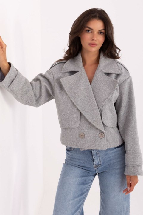 Płaszcz Damski Model IT-KR-A9558.62 Grey - Rue Paris Rue Paris