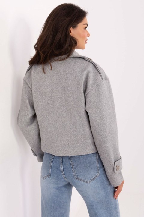 Płaszcz Damski Model IT-KR-A9558.62 Grey - Rue Paris Rue Paris Płaszcz Damski Model IT-KR-A9558.62 Grey - Rue Paris Rue Paris
