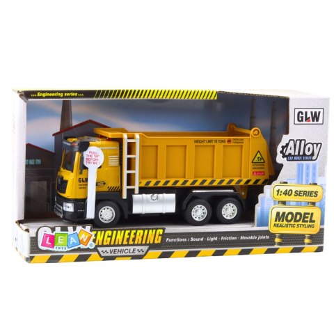 Samochód Budowlany Ciężarówka Wywrotka Żółta LEAN Toys Samochód Budowlany Ciężarówka Wywrotka Żółta LEAN Toys