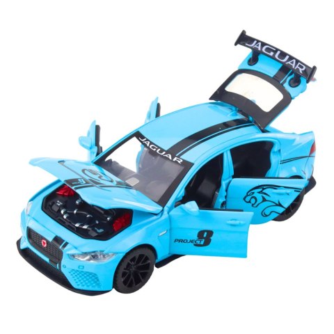 Samochód Metalowy Jaguar Światła Dżwieki Niebieski LEAN Toys Samochód Metalowy Jaguar Światła Dżwieki Niebieski LEAN Toys