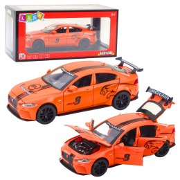 Samochód Metalowy Jaguar Światła Dżwieki Pomarańczowy LEAN Toys