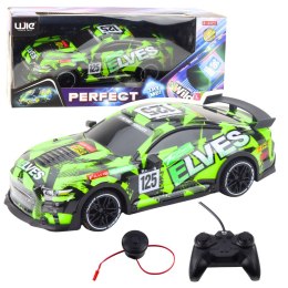 Samochód Sportowy Zdalnie Sterowany Pilot Dźwięk Zielony LEAN Toys