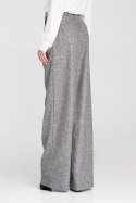 Spodnie z zakładkami wide leg SD116 Grey Melange - Nife Nife